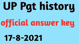 UP pgt history official answer key 2021