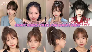 Back to School : Quick & Easy Eight Hairstyles for Short hair 💗🎀✨ | back to school 2023 |
