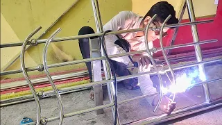 how to make a stainless steel railing for balcony || this is just a "masterpiece" of a profile pipe