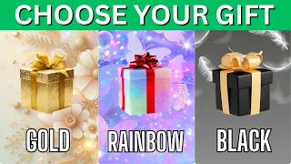 Choose your gift gift 💝🎁✨️|| 3 gift box challenge || Gold, Rainbow & Black e #chooseyourgift