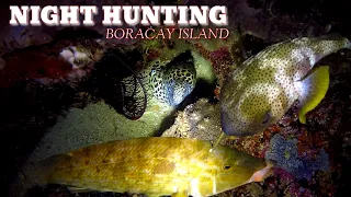 NIGHT HUNTING BORACAY ISLAND SPEARFISHING|| Gabby Ramal