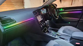 Installing Ambient Lighting Symphony+Fibre Optic | VW Golf MK7 Mods | RGB LED Car Interior Lights