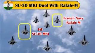 SU-30 MKI duel with Rafale-M long with AWACS, IL-78, French E2C Hawkeye #indianairforce #indiannavy
