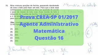 Concurso - CREA-SP 01/2017 - Matemática - Questão 16 - Nosso Rumo