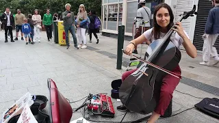 Grafton Street Watches A Musical Genius At Work As Diana Gomez Performs "Pepas" by Farruko.