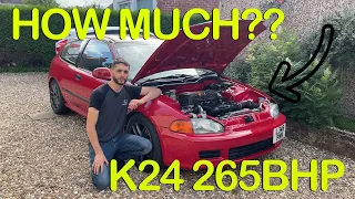 HOW MUCH DOES IT COST TO K SWAP A HONDA CIVIC?