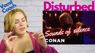 Disturbed - Live! SOUNDS OF SILENCE  CONAN on TBS- VOCAL COACH REACTION!