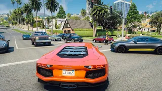 GTA 5 4K RTX™ 3090: Real Los Angeles Traffic Car Pack MOD [RTX ON] 2021 Photorealistic PC Graphics