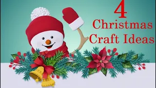 4 IDEAS🎄DIY Christmas decoration with glitter foam sheet Step by step🎄Christmas Ornaments