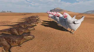 10 GIANT CHICKENS vs 10 T-REX - Ultimate Epic Battle Simulator 2 | UEBS 2