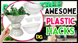 10 UNBELIEVABLE NEW DOLLAR TREE DIYS Using Dollar Tree PLASTICWARE | Aged Vessel DIY | DIY WOOD TRAY