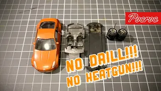 How to open a diecast car with only a screwdriver. No drill, no heat gun!!!