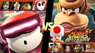 Mario Strikers Battle League Team Shy Guy vs Team Donkey Kong at Mushroom Hill CPU Hard