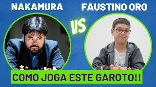 MIRA CÓMO JUEGA ESTE PRODIGIO MUNDIAL DEL AJEDREZ Faustino Oro vs Hikaru Nakamura en Blitz