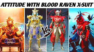 Attitude With Blood Raven X-suit 😈 & MAX PHARAOH X-SUIT  ( Part 76) | Hey Noob Gaming