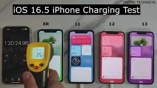 iOS16.5 Full FAST CHARGING Test🔥 iPhone XR VS 11 VS 12 VS 13