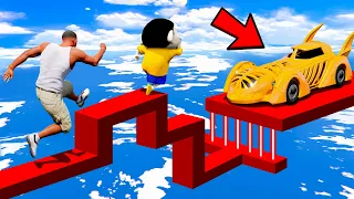 SHINCHAN AND FRANKLIN TRIED THE MAGICAL RIGHT AND WRONG PARKOUR CHALLENGE GTA 5