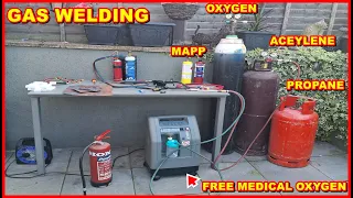 FREE OXYGEN FOR WELDING USING A MEDICAL MACHINE MAPP GAS PROPANE OXY ACETYLENE KIT GEAR MINI SET