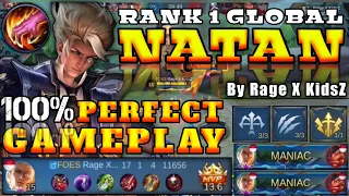 Natan Mobile Legends! 100% Perfect 2x Maniac - Top 1 Global - By Rage X KidsZ