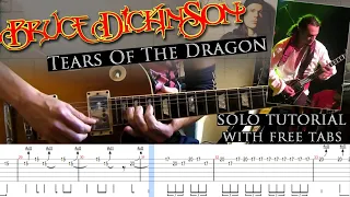 Bruce Dickinson - Tears Of The Dragon guitar solo lesson (with tablatures and backing tracks)