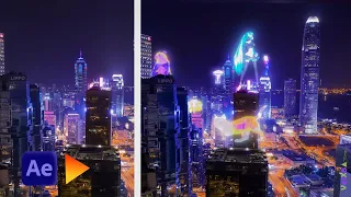 how to make Sci-fi City in After Effects | hologram  in 5min | blade runner ?