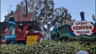 Casey Jr Circus Train Full Ride During Sunset at Disneyland in California with Theo