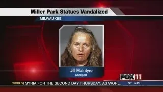 Statues vandalized at Miller Park
