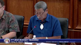 FY 2023 Budget Hearing - Senator Joe S. San Agustin - May 5, 2022 2pm GVAO