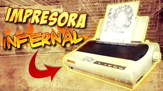 NUNCA HAS OÍDO 🔊 ALGO IGUAL:  La IMPRESORA INFERNAL 🔥 Imprimiendo con un PC retro de hace 30 AÑOS)