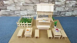 How To Make Popsicle Stick Old Noodle Store In a Traditional -  Mini Crafts