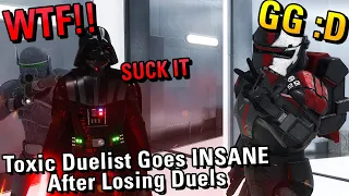 TOXIC PLAYER IN BATTLEFRONT 2 GOES INSANE AFTER LOSING DUELS! (Battlefront 2)