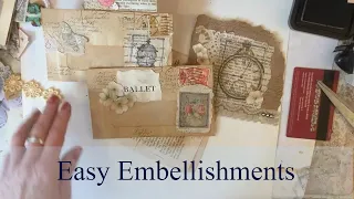 Easy Embellishments for Junk Journals Inspired by Ronda - TUTORIAL - DIY Ephemera