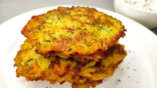 When potato pancakes get boring, I make these interesting vegetable Fritters with delicious sauce.