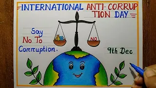International Anti-corruption Day Poster Drawing,9th Dec| Anti-corruption Day Drawing easy step