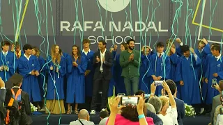 Rafael Nadal attends graduation ceremony at his academy | AFP
