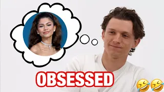 Tom Holland being IN LOVE with ZENDAYA for 2 minutes straight