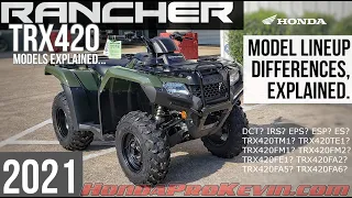 2021 Honda Rancher 420 ATV Model Lineup Differences Explained... | TRX420 FourTrax Buyer's Guide