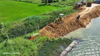 Episode 1 Mini Dump Truck Unloading Dirt Into Slope And Small Bulldozer Pushing Building New Dam