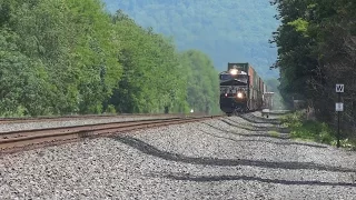 ES44AC leads a Westbound stack train on Track 1 at 60 mph
