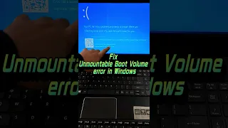 Fix Unmountable Boot Volume error in Windows 💻 #youtubeshorts #shortsvideo #shorts