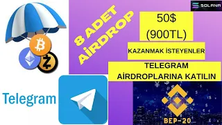 50$ (900TL) Değerinde 8 Adet Airdrop İle Para Kazan / Katılım Çok Basit / Telegram Airdropları #24