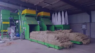 Twin line hay breaking system - rebaling hay