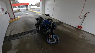 Practicing shifting on a 2022 Yamaha MT-03