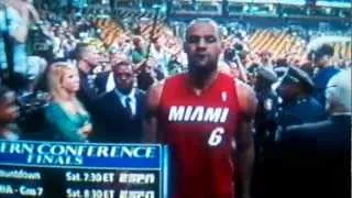 Lebron James Gets Beer Thrown On Him vs Boston