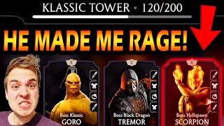 MK Mobile. Fatal Klassic Tower Battle 120 MADE ME RAGE! This Boss Scorpion is ANNOYING!