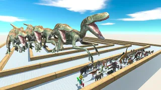 Last Survivor - Escape From Horde Raptors - Swirl Course | Animal Revolt Battle Simulator