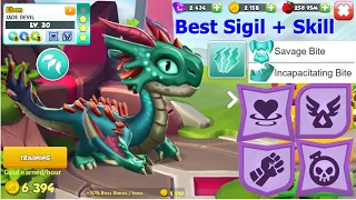 Best Sigil and Level 6 Mastery for Jade Devil-Dragon mania Legends | Primal Dragon | DML