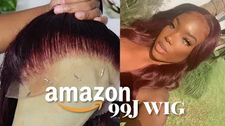 WATCH ME SLAY THIS AMAZON WIG ( BLEACHING + PLUCKING + INSTALL ) | 99J BURGUNDY WIG x SUPERNOVA HAIR