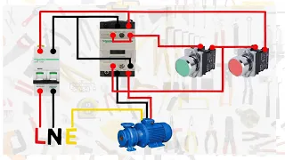 single phase motor connection with magnetic contactor wiring diagram