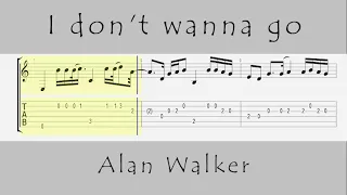 Alan Walker - I Don't Wanna Go ft. Julie Bergan - Easy Guitar TAB Tutorial